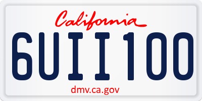CA license plate 6UII100