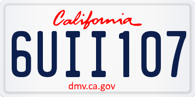 CA license plate 6UII107