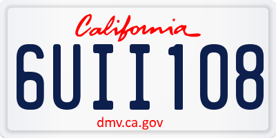 CA license plate 6UII108