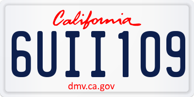 CA license plate 6UII109
