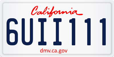 CA license plate 6UII111