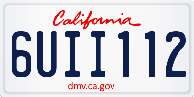 CA license plate 6UII112
