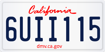 CA license plate 6UII115