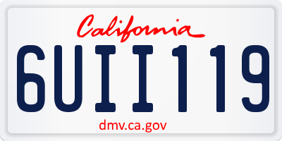 CA license plate 6UII119