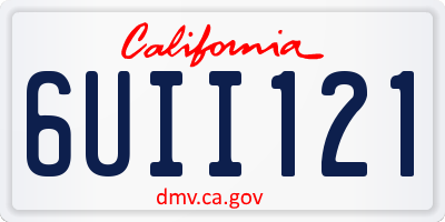 CA license plate 6UII121