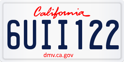 CA license plate 6UII122