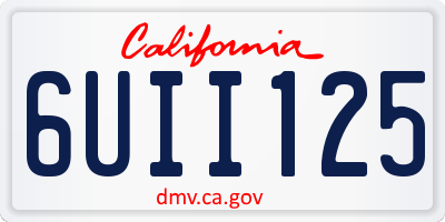 CA license plate 6UII125