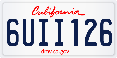 CA license plate 6UII126