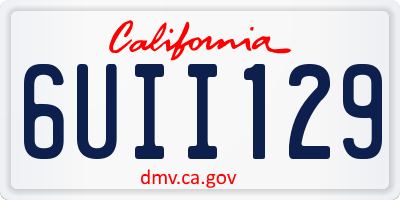 CA license plate 6UII129