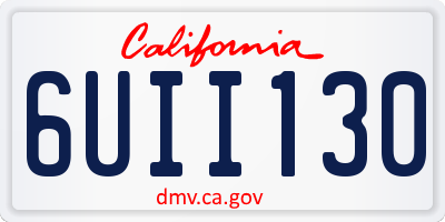 CA license plate 6UII130