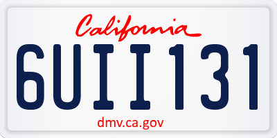 CA license plate 6UII131