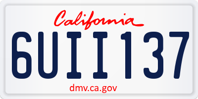 CA license plate 6UII137