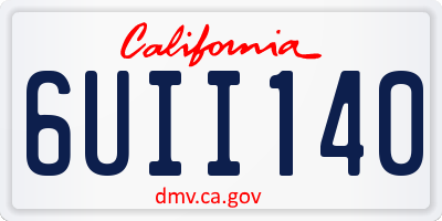 CA license plate 6UII140