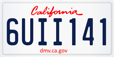 CA license plate 6UII141
