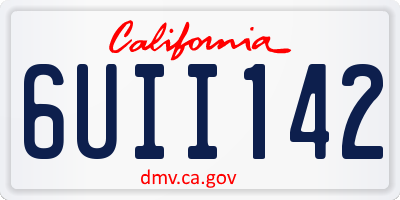 CA license plate 6UII142