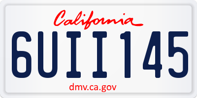 CA license plate 6UII145