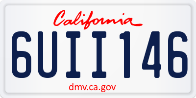 CA license plate 6UII146