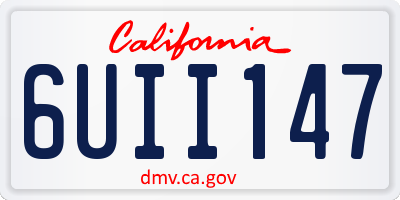 CA license plate 6UII147