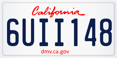 CA license plate 6UII148