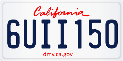 CA license plate 6UII150