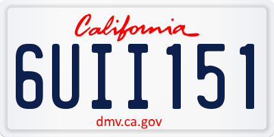 CA license plate 6UII151