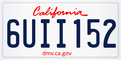 CA license plate 6UII152