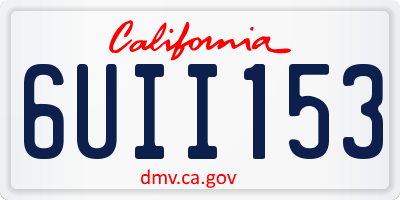 CA license plate 6UII153