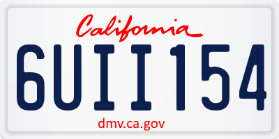 CA license plate 6UII154
