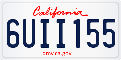 CA license plate 6UII155