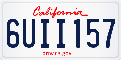 CA license plate 6UII157