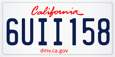 CA license plate 6UII158