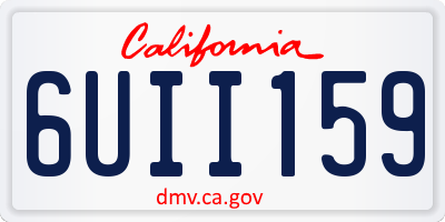 CA license plate 6UII159
