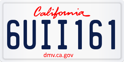 CA license plate 6UII161