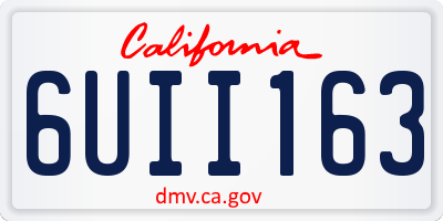 CA license plate 6UII163