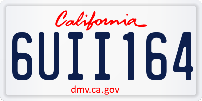 CA license plate 6UII164