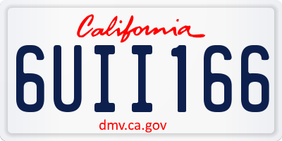 CA license plate 6UII166