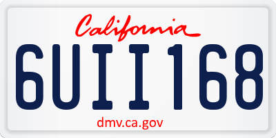 CA license plate 6UII168