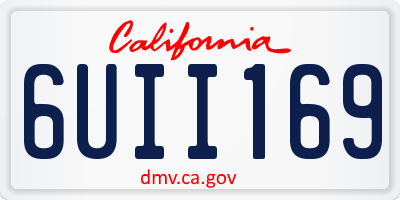 CA license plate 6UII169