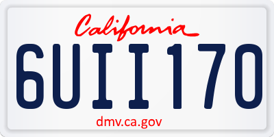CA license plate 6UII170