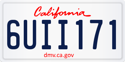 CA license plate 6UII171