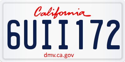 CA license plate 6UII172