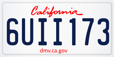 CA license plate 6UII173