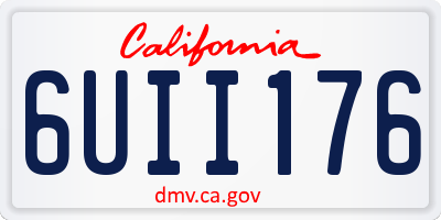 CA license plate 6UII176