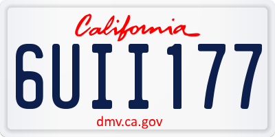CA license plate 6UII177