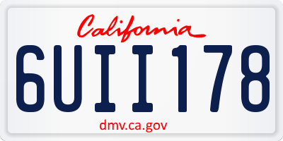 CA license plate 6UII178