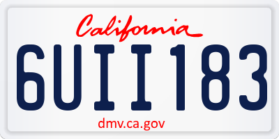CA license plate 6UII183