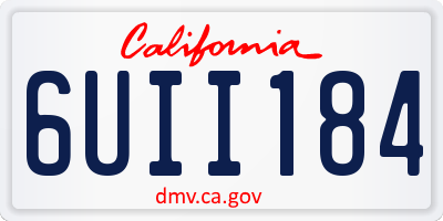 CA license plate 6UII184