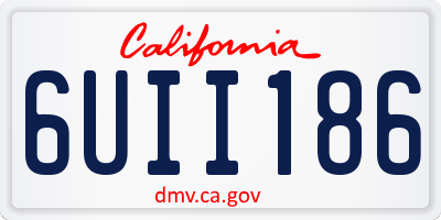 CA license plate 6UII186