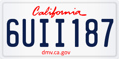 CA license plate 6UII187