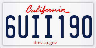 CA license plate 6UII190
